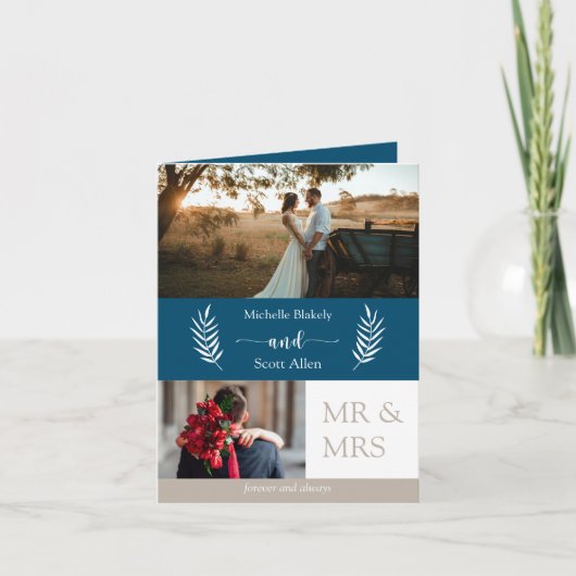 写真数々の国サイド折り畳み結婚式招待状 招待状 (正面)