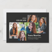 写真数々の大学卒業白黒 案内状 (正面)