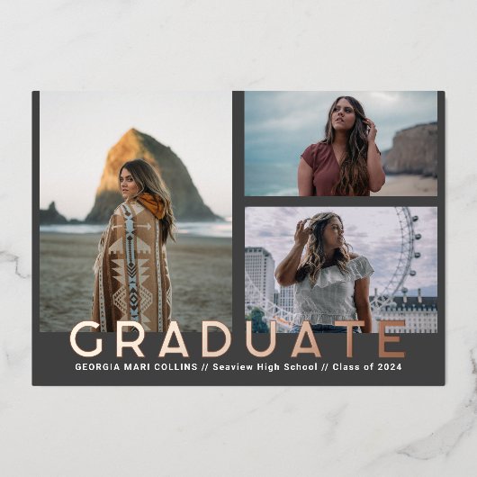 写真数々の大学院写真お知らせ 箔招待状 (正面)