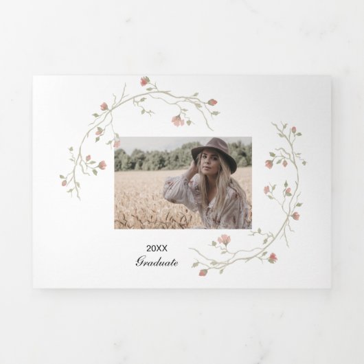 写真数々の房保卒業三回発表 三つ折り案内状 (カバー)