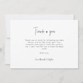 写真数々の手レタリング赤ちゃんシャワー サンキューカード (裏面)