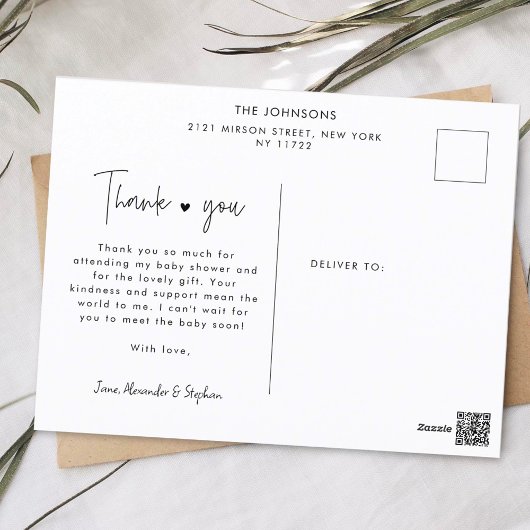 写真数々の手レタリング赤ちゃんシャワー ポストカード