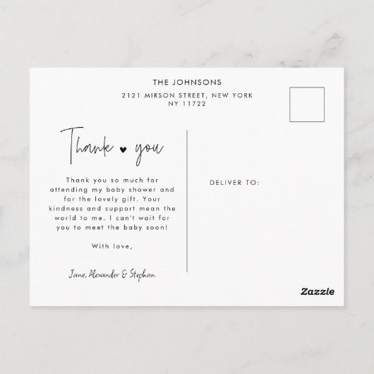 写真数々の手レタリング赤ちゃんシャワー ポストカード