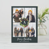 写真数々の水色フローラ+紅葉クリスマス シーズンカード (スタンド正面)