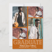 写真数々の燃えオレンジ卒業パーティー 招待状 (正面)