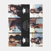 写真数々の白黒モダンスクリプトの卒業 フリースブランケット (正面)