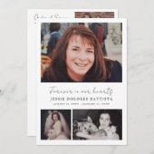 写真数々の記念悔やみや弔慰葬儀プログラム 招待状 (正面/裏面)