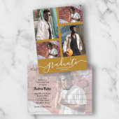 写真数々の金ゴールド卒業パーティー招待状 ポストカード