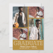 写真数々の金ゴールド卒業パーティー 招待状 (正面)