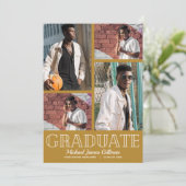 写真数々の金ゴールド卒業パーティー 招待状 (スタンド正面)