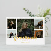 写真数々の2023年度卒業発表 箔招待状 (立ち正面)