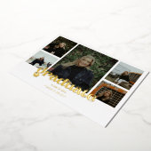 写真数々の2023年度卒業発表 箔招待状 (回転した状態)