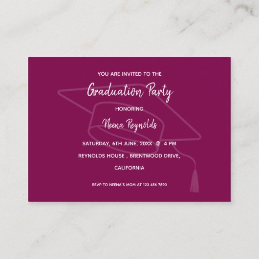 写真数々の2025卒業パーティミニ招待状 エンクロージャーカード (裏面)