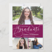 写真数々の2025赤白卒業発表 招待状 (正面)