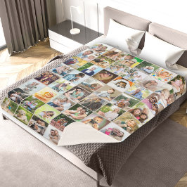 写真数々の48写真グリッドコラージベージュ シェルパブランケット