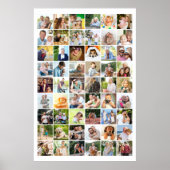 写真数々の54写真グリッドのコラージュ白 ポスター (正面)