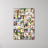 写真数々の54写真グリッドコラージブラック キャンバスプリント (正面)