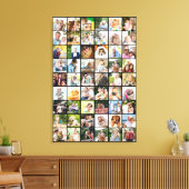 写真数々の54写真グリッドコラージブラック キャンバスプリント (インサイチュ (リビング))