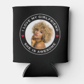 写真文字ハート大好きガールフレンド素晴らし 缶クーラー (正面)