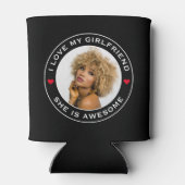 写真文字ハート大好きガールフレンド素晴らし 缶クーラー (裏面)