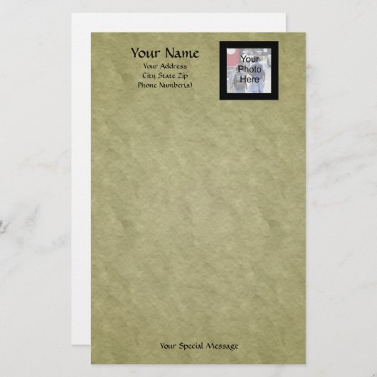 写真文房具、カスタム写真パーソナライズされた文房具 便箋 (正面/裏面)