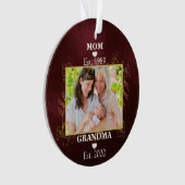 写真新しい祖母パーソナライズされたのEst.クリスマス オーナメント (正面)