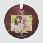 写真新しい祖母パーソナライズされたのEst.クリスマス オーナメント (正面)