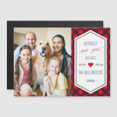 写真新年のバッファローの格子縞の休日の挨拶の (正面/裏面)