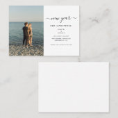 写真新年の冒険は日付カードを保存 名刺 (正面/裏面)