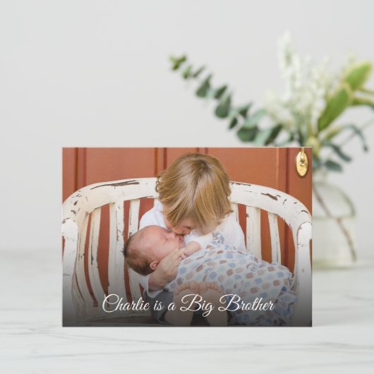 写真新生児ビッグブラザー誕生発表 サンキューカード (スタンド正面)