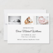 写真新生児ビッグブラザー誕生発表 サンキューカード (裏面)