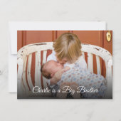 写真新生児ビッグブラザー誕生発表 サンキューカード (正面)