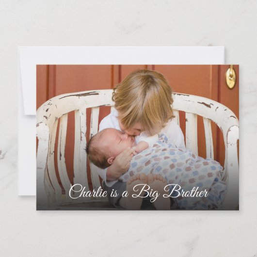 写真新生児ビッグブラザー誕生発表 サンキューカード (正面)