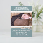 写真新生児少年の誕生のお知らせ 案内状 (スタンド正面)