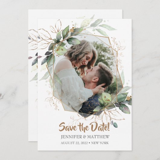 写真日付のカー結婚ドを保存 セーブザデート (正面/裏面)