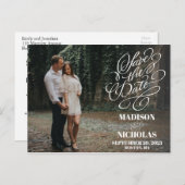 写真日付はがき、写真を保存独身のする ポストカード (正面/裏面)