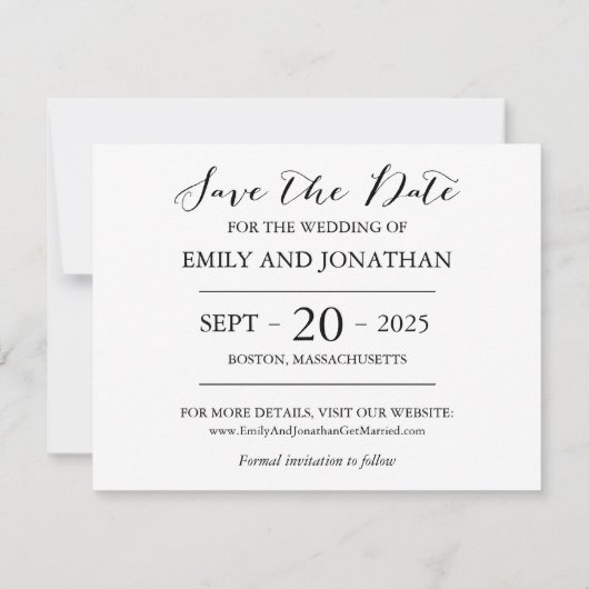 写真日付カードの横の保素朴存 セーブザデート (裏面)