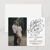 写真日付カードを保存する縦、書道 セーブザデート (正面/裏面)