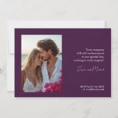 写真明るい赤紫色エンチャント：水の色結婚の 招待状 (裏面)