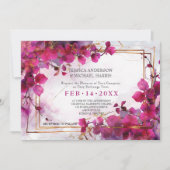 写真明るい赤紫色エンチャント：水の色結婚の 招待状 (正面)