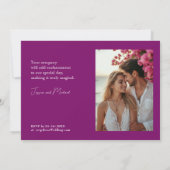 写真明るい赤紫色エンチャント：水の色結婚の 招待状 (裏面)