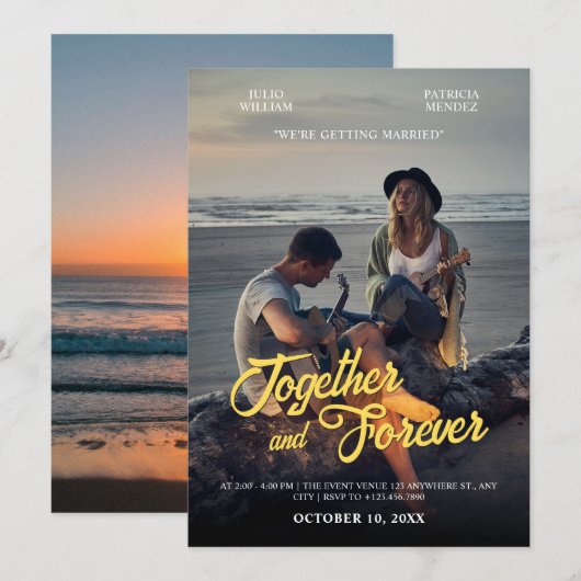 写真映えするウェディング 招待状 (正面/裏面)