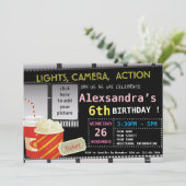 写真映画の誕生日パーティーの招待 招待状 (スタンド正面)