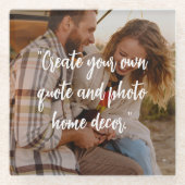 写真時に独自のカスタム引用文を作成 ガラスコースター (正面)