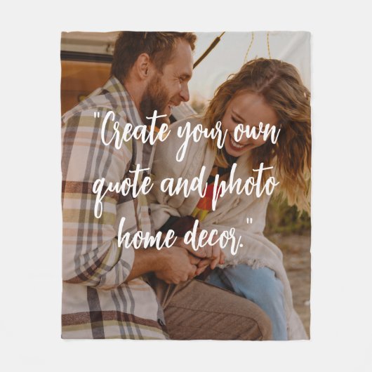 写真時に独自のパーソナライズされた引用文を作成 フリースブランケット (正面)