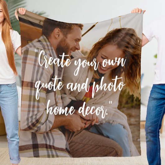 写真時に独自のパーソナライズされた引用文を作成 フリースブランケット