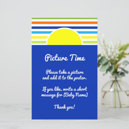 写真時間赤ちゃんシャワー瞬間写真のサインを取る (スタンド正面)