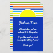 写真時間赤ちゃんシャワー瞬間写真のサインを取る (正面/裏面)