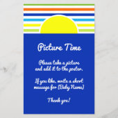 写真時間赤ちゃんシャワー瞬間写真のサインを取る (正面)