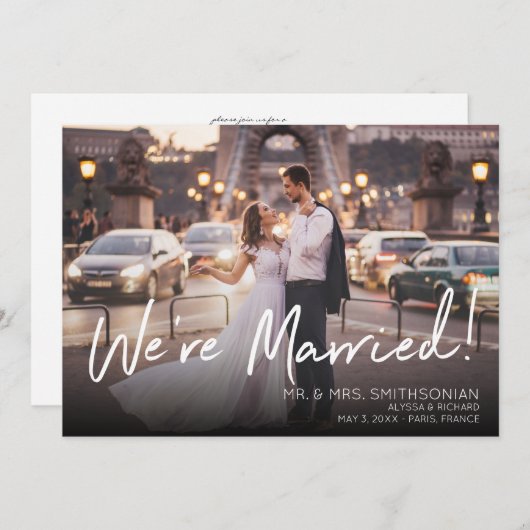 写真書のV2と結婚披露宴発表 招待状 (正面/裏面)